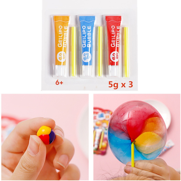 Safe Magic Bubble Glue Toy Blowing Colorful Bubble Ball Plastic Balloon EYE