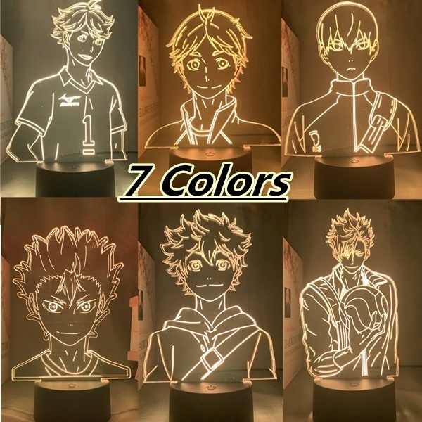 7 Colors Acrylic LED 3D Night Light Anime Haikyuu Shoyo Hinata