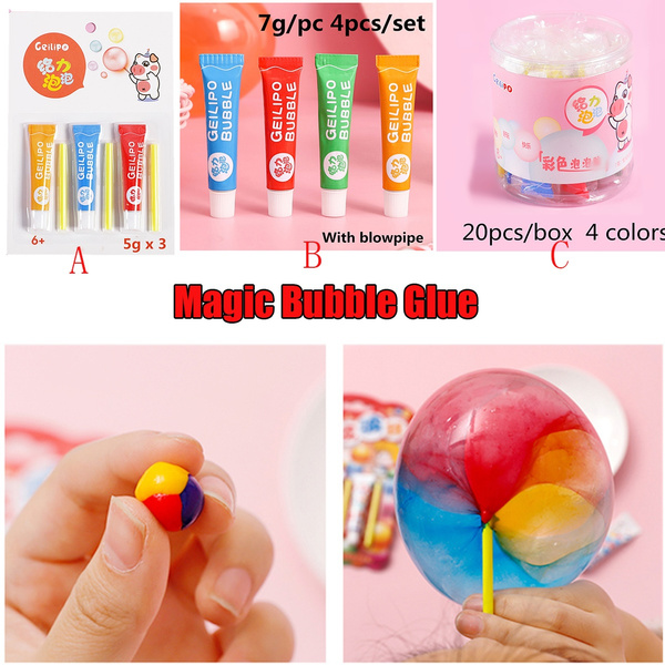 Safe Magic Bubble Glue Toy Blowing Colorful Bubble Ball Plastic Balloon EYE