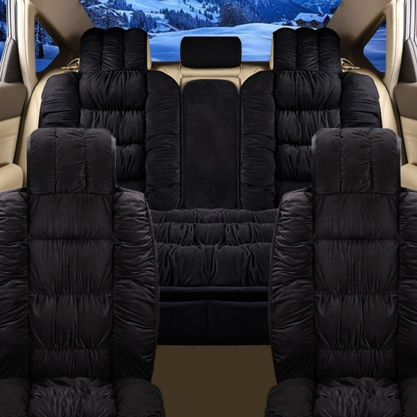 1 2PCS Car Luxurious Warm Car Seat Cover Cushion Winter Car Seat Covers Warm Plush Universal Car Seat Cover Front Car Plush Seat Cover Protector Front