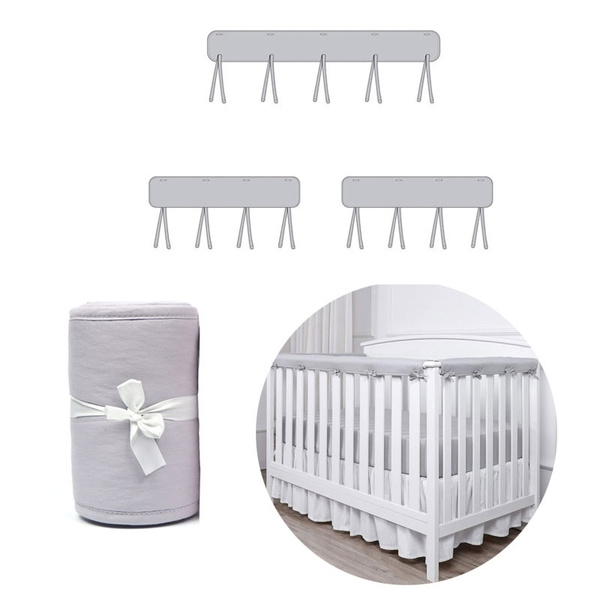 3 Pcs/Set Baby Crib Rail Cover Chewing Breathable Protector Padded