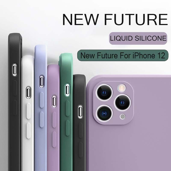 Original Solid Color Soft Case Cover For Iphone 12 Pro Max 12 Pro 12 Max 11 Pro Max 11 Pro 11 Xs Max Xr Xs X Se 8 7 6 6s Plus Square Liquid Silicone Phone Case For Huawei P40 P30 P