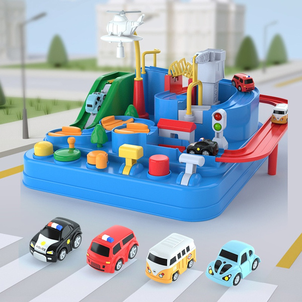 Racing Rail Car Model Racing Educational Toys Children Track Car Adventure Game Brain Game Mechanical Interactive Train Toy