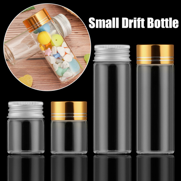 Small Glass Vials Screw Caps, Mini Small Glass Jar Container