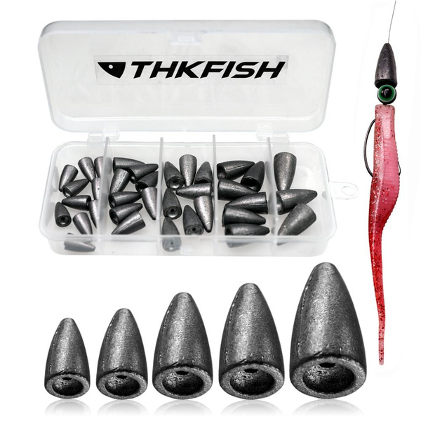 THKFISH Fishing Weights Sinkers Fishing Beads Bullet Sinkers