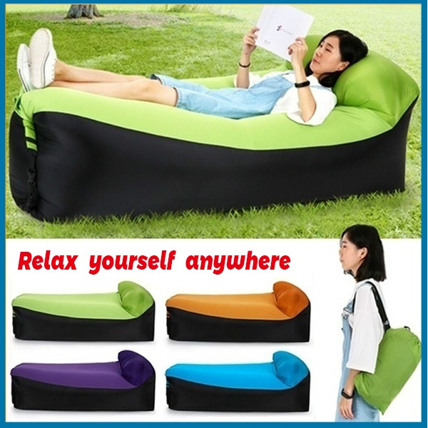 Lazy Man Lay Air Bed Bag Fast Inflatable Lazy Sofa Lounger Air Sofa Bag