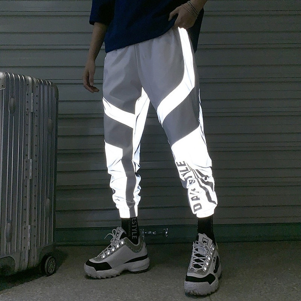 Summer Men Sweatpant Flash Reflective Pants Joggers Hip Hop Dance Show Party Night Jogger Baggy Trousers | Wish