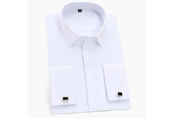 Square Frosted Small Check Cufflinks For Men, French Style Button
