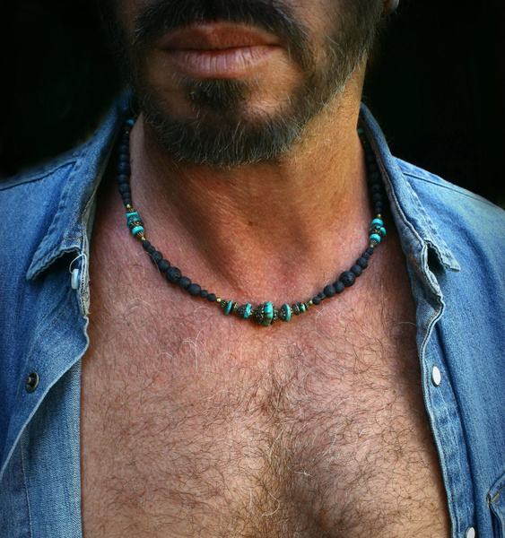 Mens turquoise jewelry necklaces sale