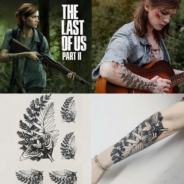  Temporary Tattoo Cute, Beautiful The Last Of Us 2 Ellie  Temporary Tattoo for Cosplayers Cute, 4 Different Sizes : Beauty & Personal  Care