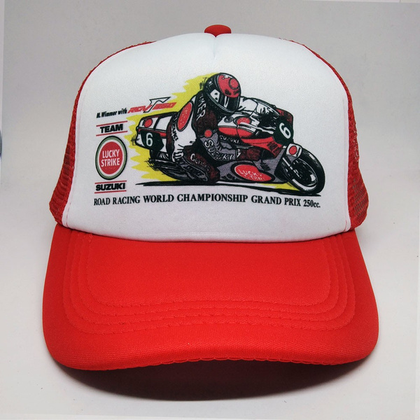 Lucky Strike Team Suzuki RGV World Champion Print Mesh Baseball Cap Fashion  Unisex Golf Hat Sports Caps Outdoors Hats Fashion Headgear