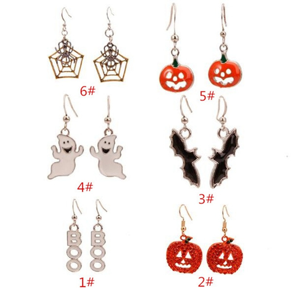 Halloween Earrings Horror Halloween Pumpkin Earrings Ghost Devil Earrings  Halloween Accessories Gift | Wish