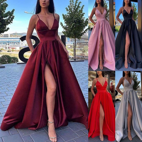 Women's Fashion Sexy Party Dresses Ladies Prom Cocktail Long Dresses Formal  Evening Dresses