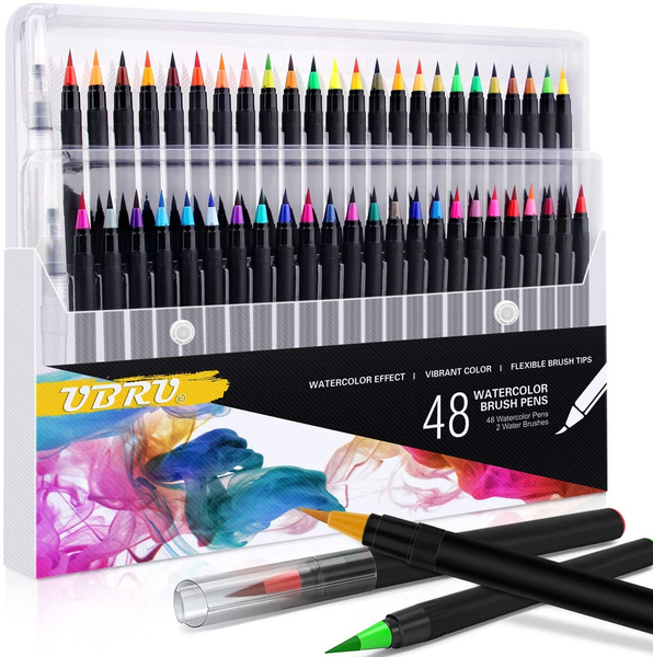 Watercolor Brush Markers Pens, 48 20 Colors Water Based Drawing