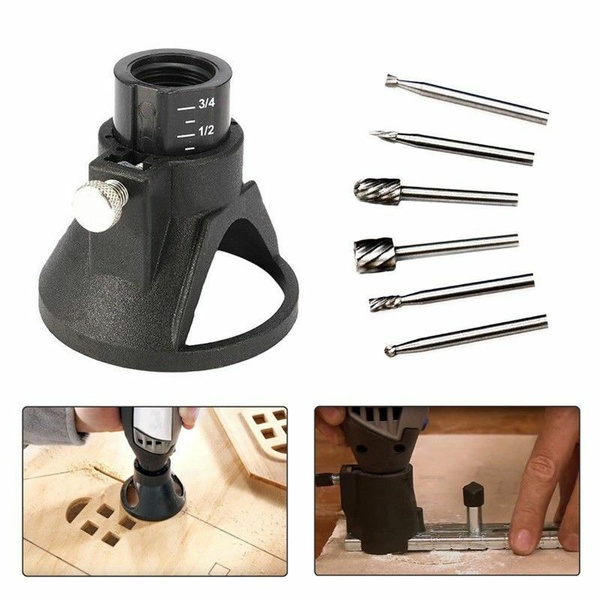 HSS Router Drill Bits For Dremel Rotary Multi Tool Cutting Guide Attachment Set 