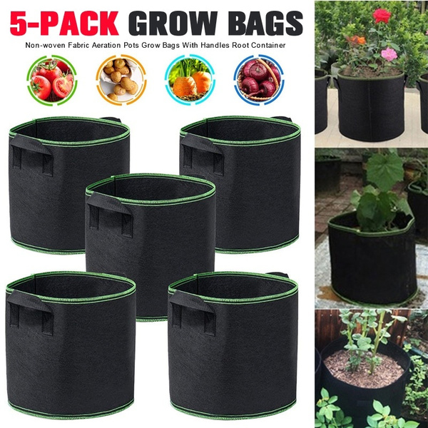 3 Gallon Grow Bags with Handles - Aerated - Non-Woven - 10 PACK