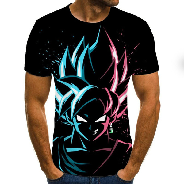 Camiseta Estampada Dragon Ball Super Saiyan 3d Para Hombre Camiseta Estampada Dragon Ball Super Saiyan 3d Para Hombre