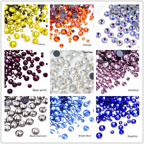Assorted Colors Crystal Hot Fix Rhinestones for Garments