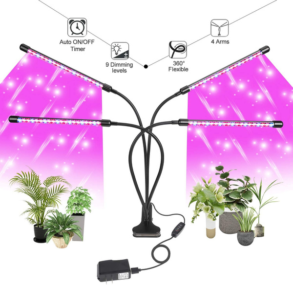 360° LED Grow Light Plant Growing Lamp Lights 3 Timer Modes & Clip For Indoor 