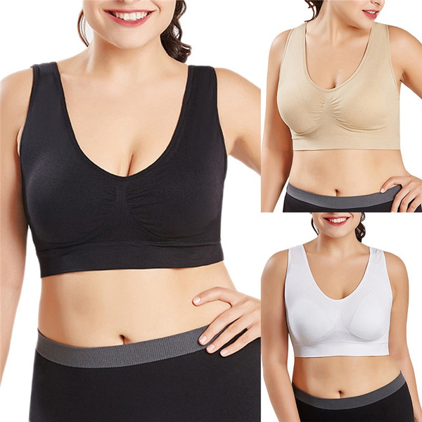 Women Pure Color Plus Size Ultra-thin Large Bra Sports Bra Full