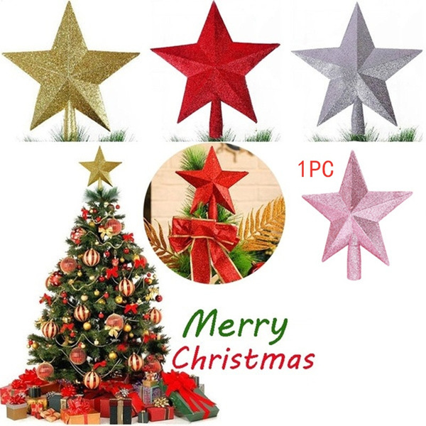 cm Christmas Tree Top Shining Star Toppers Pendant For Xmas Ornaments Home Decor 1pc Wish