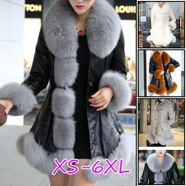 Winter Women's Faux Fur Faux Sheepskin Coats Keep Warm with Fur Fox