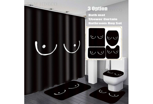Details about   Sexy Woman Shower Curtain Bathroom Rug Bath Mat Non-Slip Toilet Lid Cover 