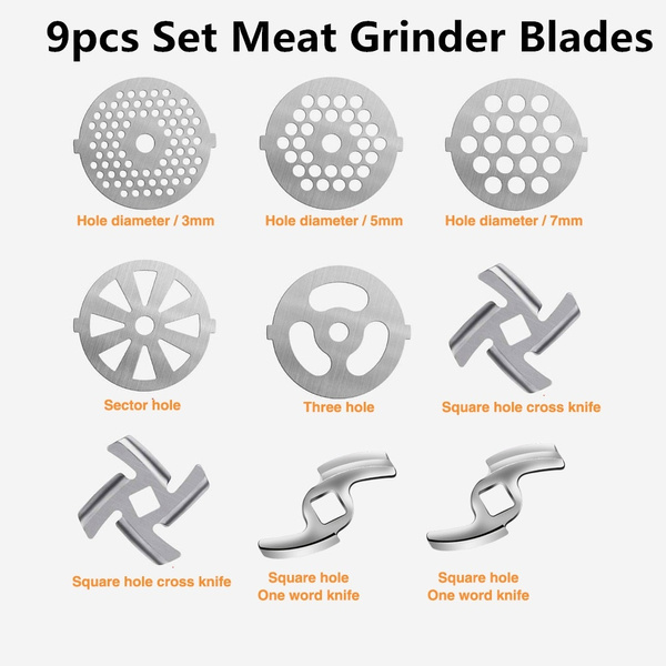 Meat grinder shop blade sizes