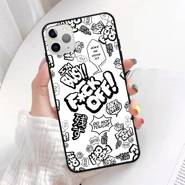 FUCK OFF WHITE pattern phone case for Apple iPhone and Samsung Galaxy and huawei