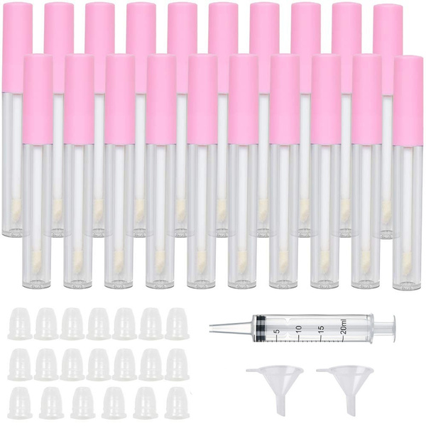 Download 2 10 20 Pcs Empty Lip Gloss Tube Cosmetic Mini Lip Gloss Containers With Syringe And Funnel Tip Applicator Wall For Lip Refillable Makeup Wish