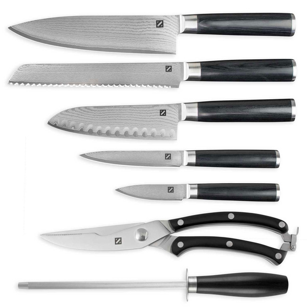 7 Piece Japanese VG10 Damascus Chef Knife Set 