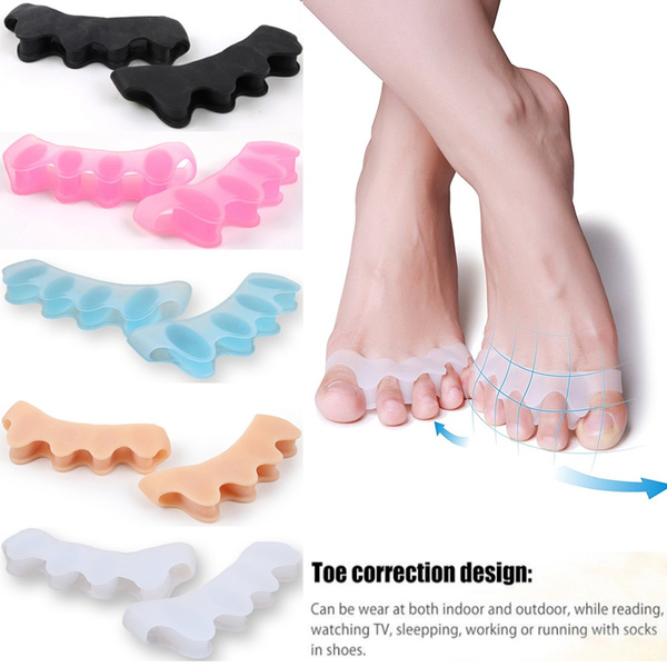 1Pair Gel Toe Separator Rubber Toe Spacers Toe Stretchers for Unisex