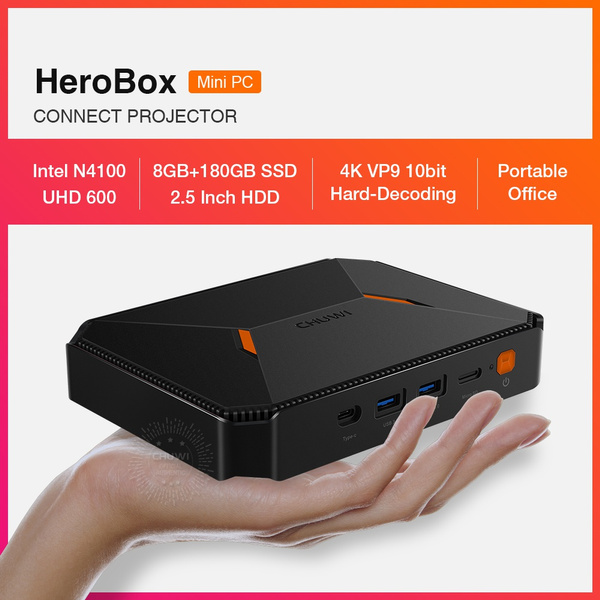 CHUWI Herobox Mini PC Computer, Fanless Desktop Intel Gemini-Lake