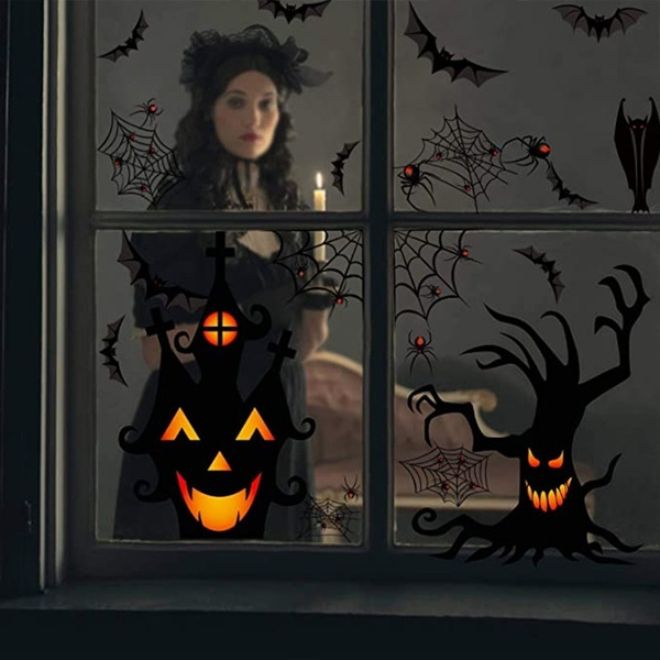 Halloween Window Clings, Double-Side Spooky Removable Window Sticker for Halloween Party Decoration Wall Decals | Wish