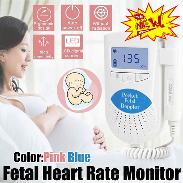 Fetal Doppler Heart Beat Monitor Backlight Lcd Pink Colour With
