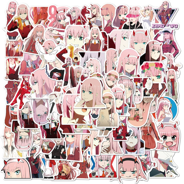 Anime Darling Stickers Zero Two Stickers For Luggage Motorcycle Guitar 50pcs/set 