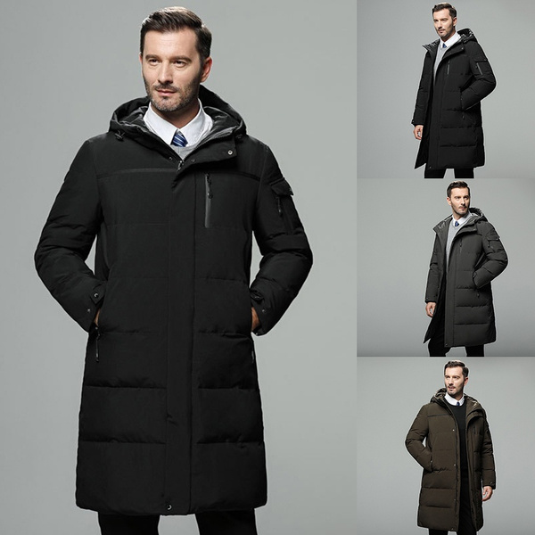 Duck Down Jacket Men Long Hooded Coat Puffer Parka Thicken Winter Warm Wish 9409