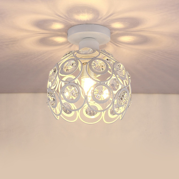 Semi Flush Mount Ceiling Light Fixture Mini Chandelier Crystal Lighting Modern Close To For Bedroom Kitchen Hallway Living Room Bar Balcony E26 E27 Base White Wish Semi Flush Mount Ceiling Light Fixture, Ceiling Mount Light Fixture Bedroom