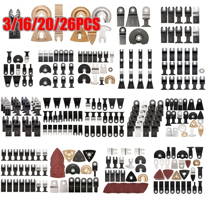 26PCS Oscillating Multi Tool Saw Blade For Fein Ridgid Makita Bosch Rotary Set