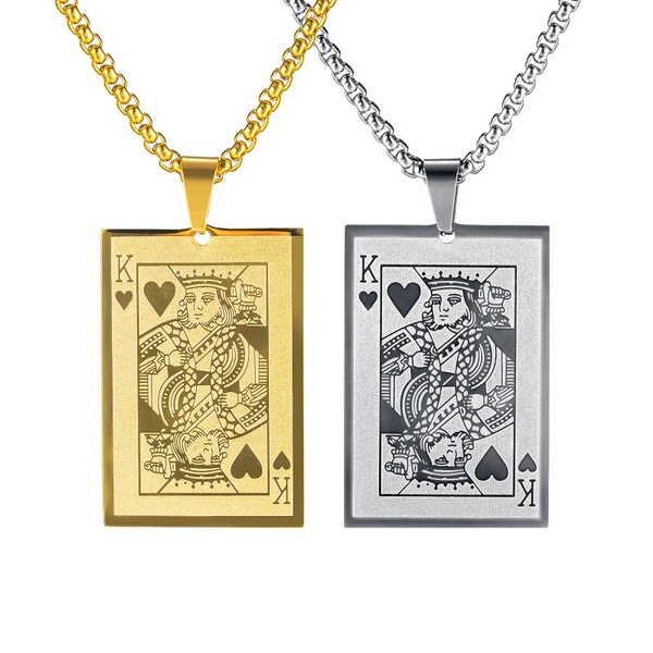 Men S Vintage Stainless Steel Necklace King Heart K Pendant Jewelry Accessories Wish - K Pendant Necklace Mens Men S Vintage Stainless Steel Necklace King Heart K Pendant Jewelry Accessories Wish - K Pendant Necklace Mens