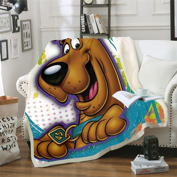 3D Cartoon Scooby Doo Blanket for Beds Hiking Picnic Thick Quilt