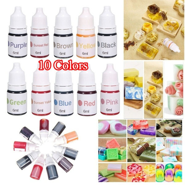 10 Colors Dyes Soap Making Coloring Set Liquid Kit Colorants For DIY ...