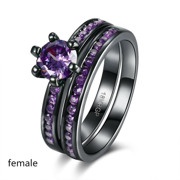 Black ring with on sale purple stone