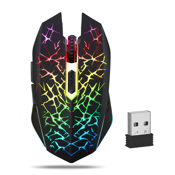 Wireless USB Optical Mice Gaming Mouse 7 Color LED Backlit Rechargeable