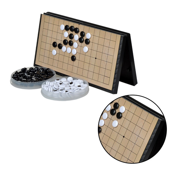 1pc Magnetic Go Game Set Five in A Row Checker Game Portable Black White Gobang 