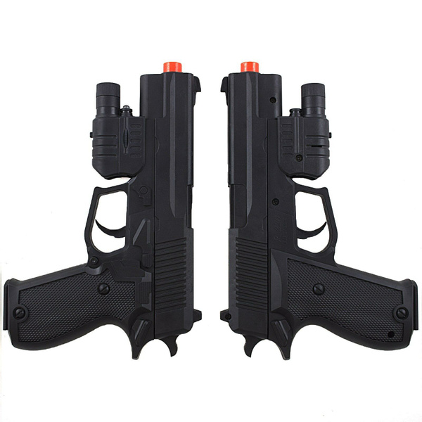 2 Pack M1911 Spring Airsoft Hand Gun Pistol W Laser And Flashlight 6mm Bb Bbs Wish 9747