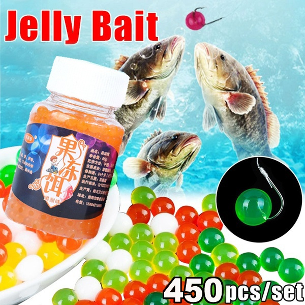 450PCS Jelly Bait Fishing Tackle Carp Fishing Bait Flavored Soft