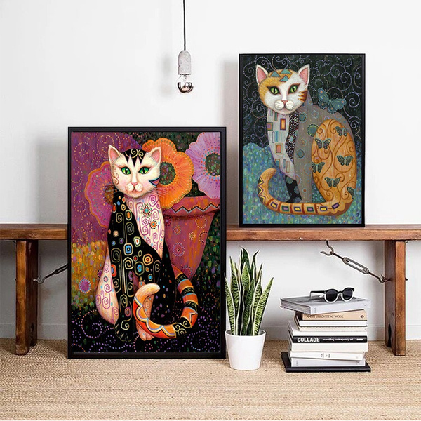 Unframed Animal Cat Canvas Painting Wall Art Gustav Klimt Famous Paintings Posters And Prints Pictures For Living Room Bedroom Decor Home No Frame Wish - Famous Paintings For Home Decor
