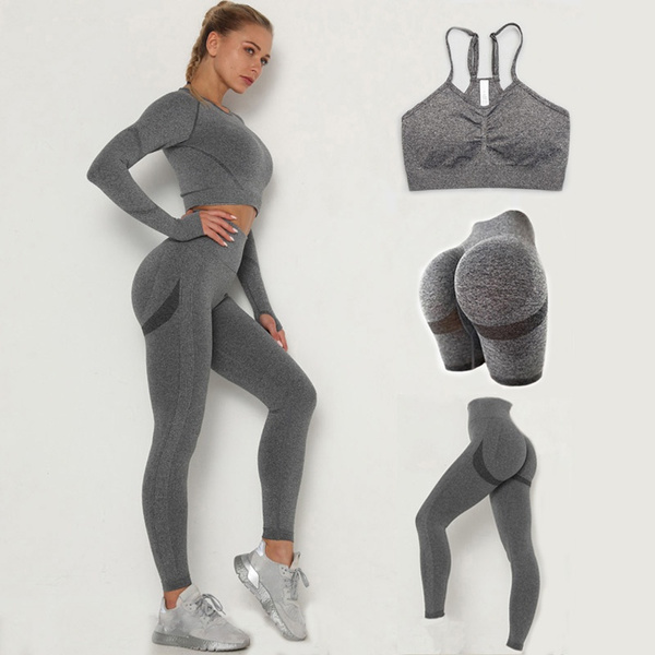 Womens Designer Athletic Tracksuit Set With Bra And Seamless