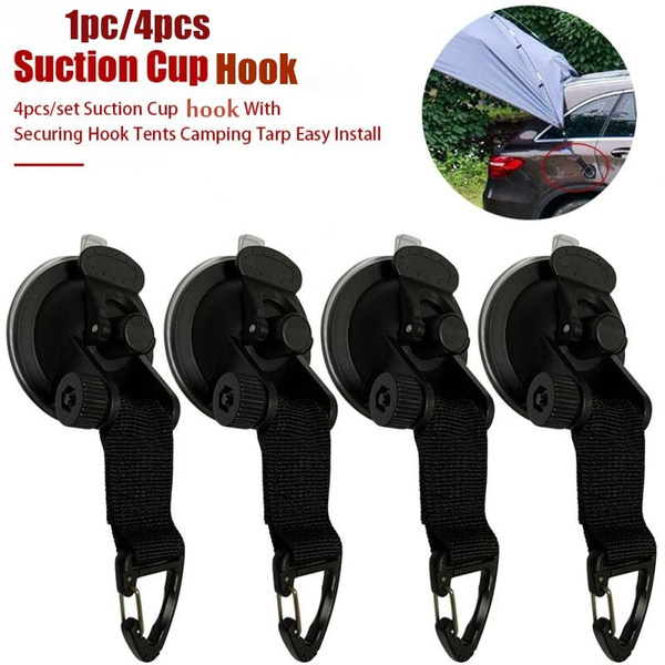 UK_ LN_ 4x Car Tent Window Boat Tarp Suction Hook Hanger Outdoor Camping Accesso